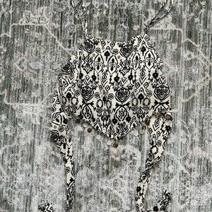 Black and White Patterned Bandana Style Top